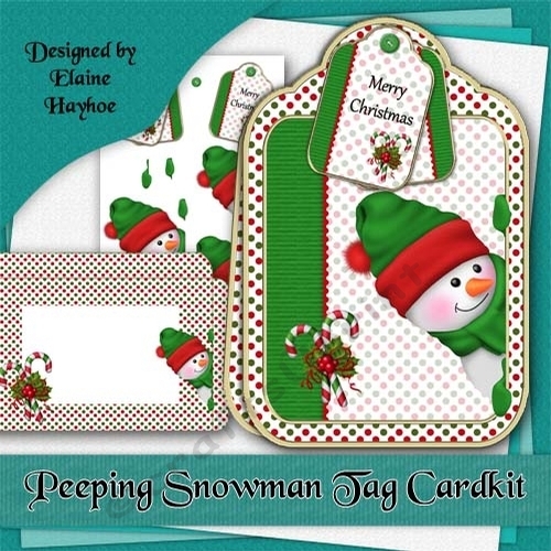 Peeping Snowmen Tag Shaped Card Kit