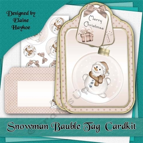 Snowman Bauble Tag Shaped Card Kit