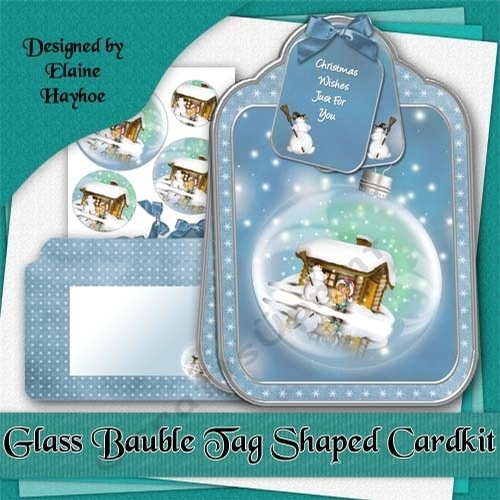 Glass Bauble Tag Shaped Card Kit