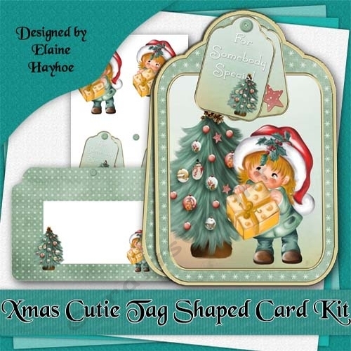 Xmas Cutie Tag Shaped Card Kit