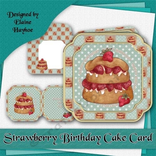 Strawberry Birthday Cake Card Kit
