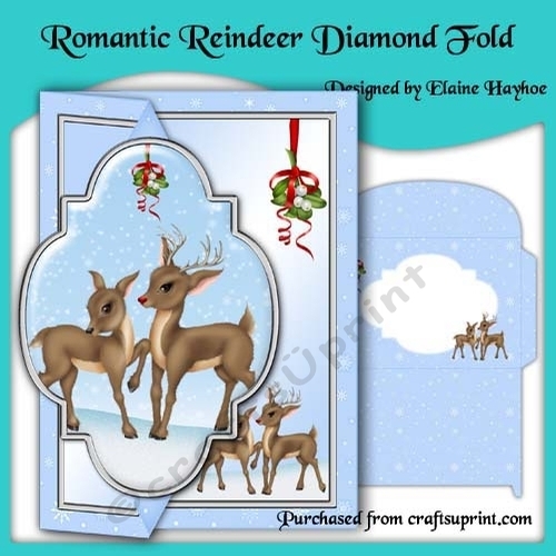 Romantic Reindeer Diamond Fold Card