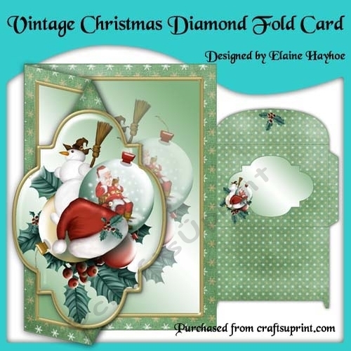 Vintage Christmas Diamond Fold Card