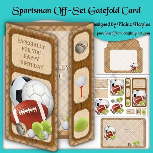 Sportsman Birthday Off Set Gatefold Card Kit