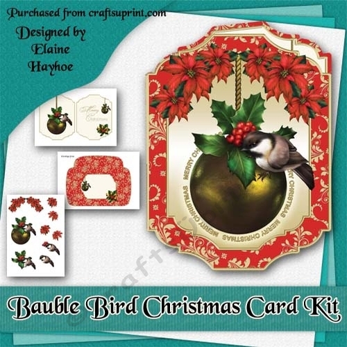 Bauble Bird Christmas Card Kit