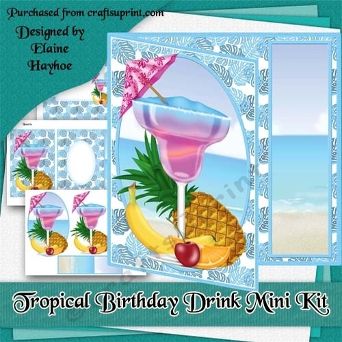 Tropical Birthday Drink Card Kit