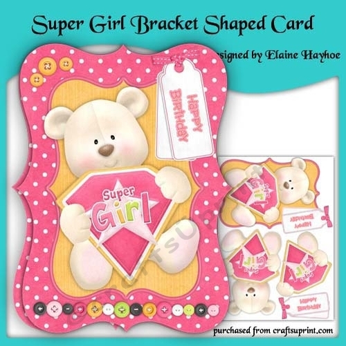 Super Girl Bracket Shaped Card Kit