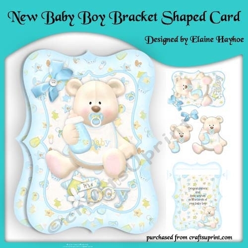 New Baby Boy Bracket Shaped Card