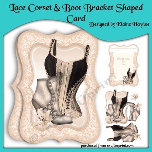 Lace Corset Bracket Shaped Card Kit