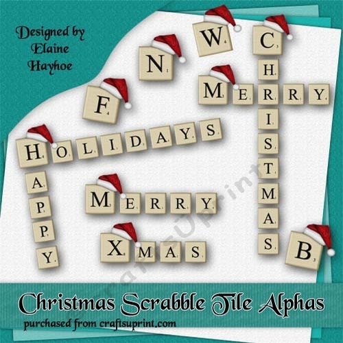Christmas Scrabble Tile Alpha
