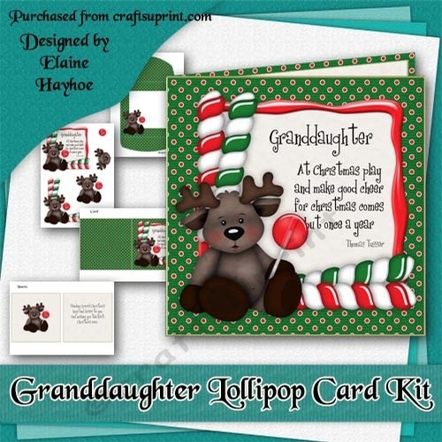 Granddaughter Lollipop Xmas Card Kit