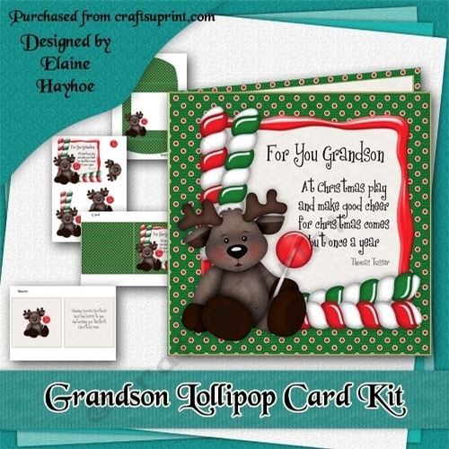 Grandson Lollipop Xmas Card Kit