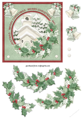 Snowy Church Christmas Cardfront/Topper