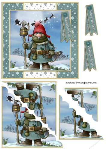 Frosty Nose Gnome Cardfront/Topper