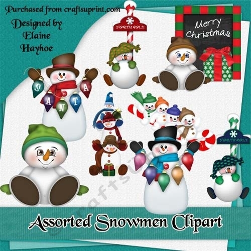 CU Assorted Snowmen Clipart