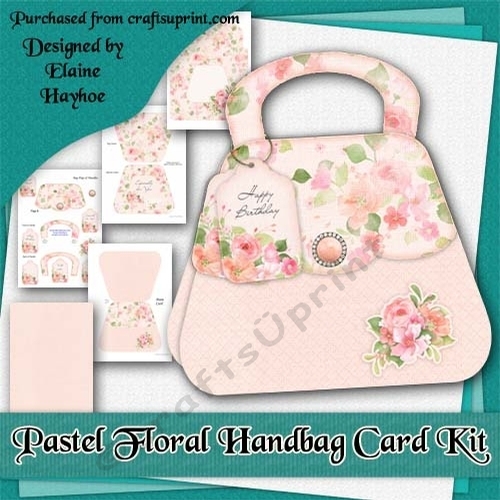 Pastel Floral Handbag Card Kit