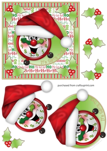 Its Santa Time! 6x6 Cardfront/Topper