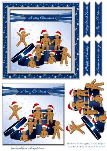 Christmas Gingerbread Fun Card Front/Topper