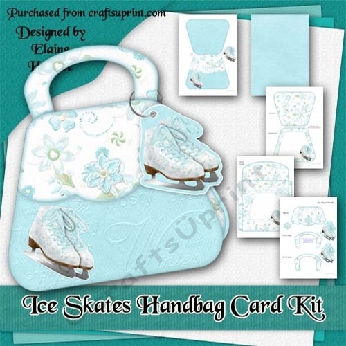 Holiday Charm Ice Skates Handbag Shaped Card Kit