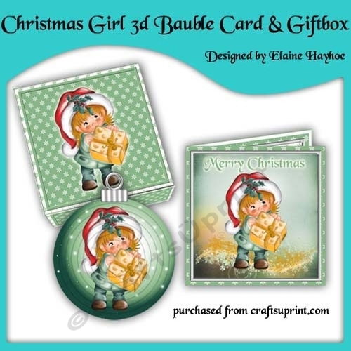 Christmas Girl 3d Bauble Gift Set