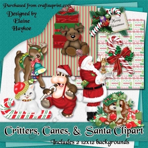 Critters, Canes, and Santa Clipart Collection