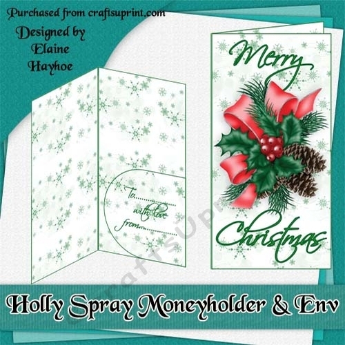 Holly Spray Moneyholder and Envelope
