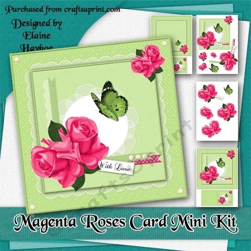 Magenta Roses Card Mini Kit