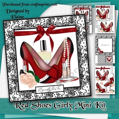 Red Shoes Girly Card Mini Kit