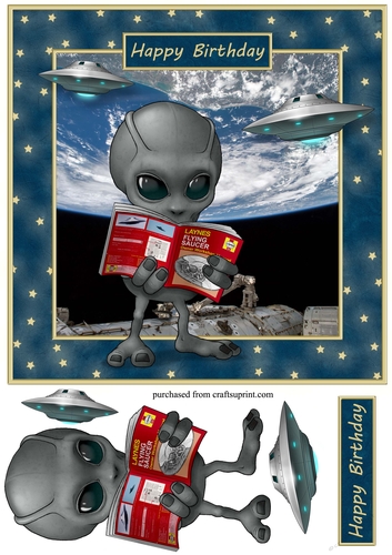 Saucer Repair Birthday Card Front