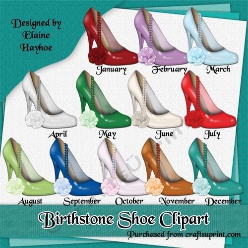 Birthstone Shoes Clipart