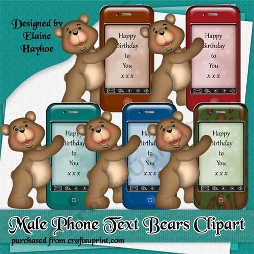 Male Phone Text Bears Clipart