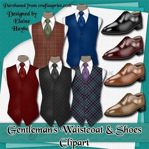 Gentlemans Waistcoats and Shoes Clipart