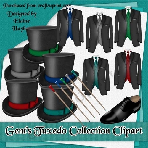 Gents Tuxedo Collection Clipart