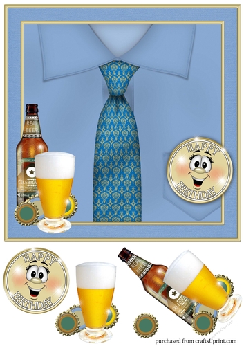 Shirt and Tie 8x8 Quick Birthday Card Front