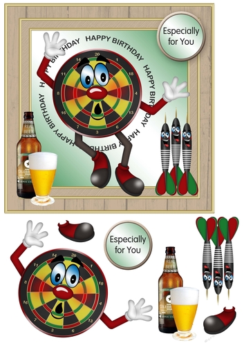 Dartboard 7x7 card front/topper