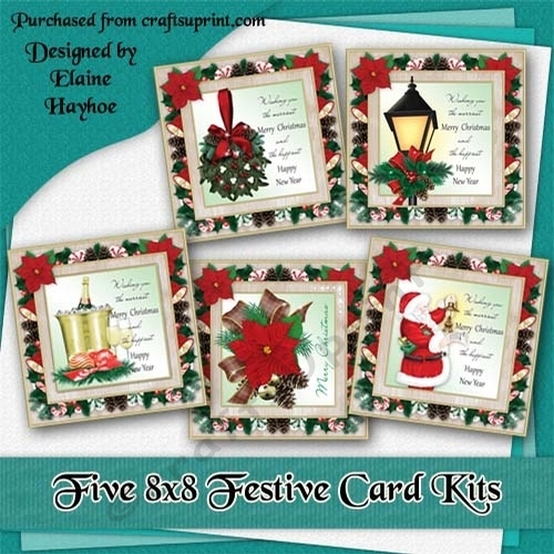 Five 8x8 Festive Card Kits 