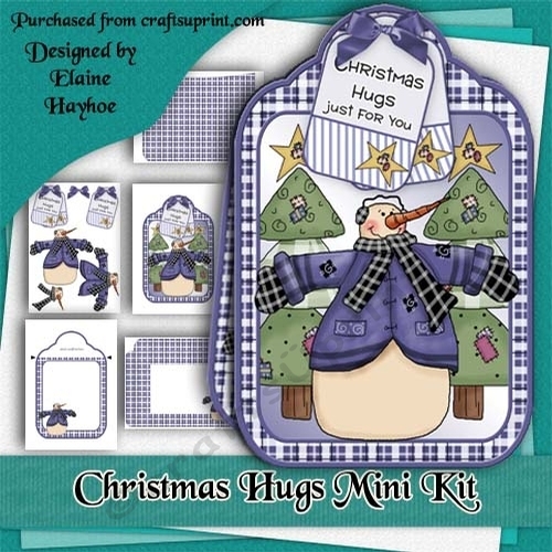Christmas Hugs Large Tag Shaped Card Kit