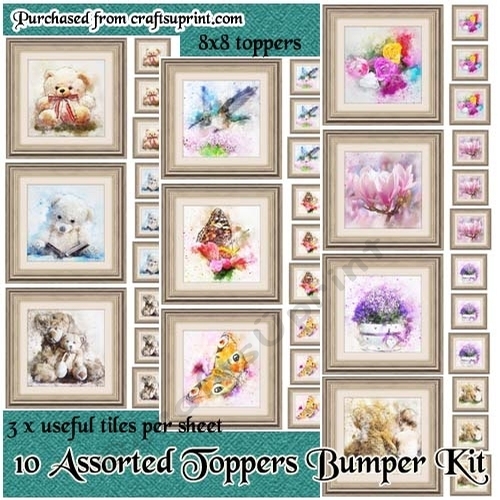 Ten Assorted 8x8 Card Front / Topper Bumper Kit
