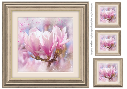 Floral Magnolia 8x8 Card Front / Topper
