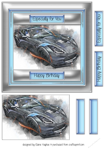 Dream Car 7x7 Card Front Topper