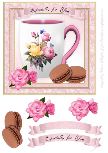 A Relaxing Cuppa 7x7 Card Front Topper