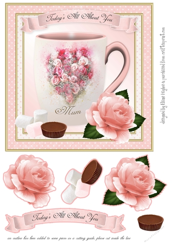 Mum Birthday Mug 7x7 Card Front Topper