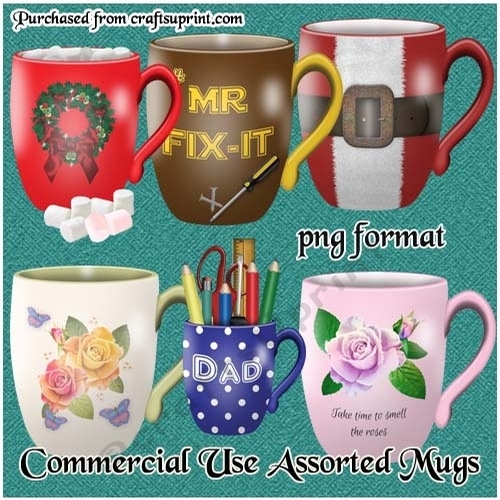 Assorted Commercial Use Mugs Clipart