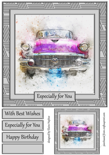 Car 2 8x8 Card Front Topper 