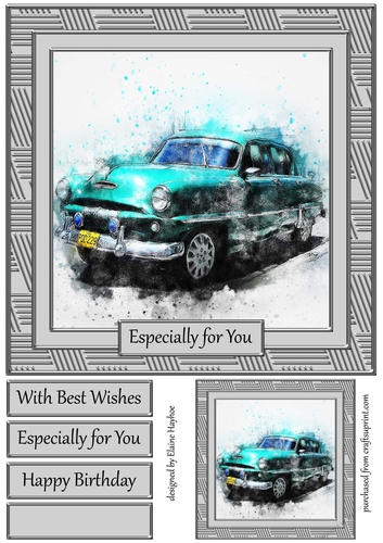 Car 7 8x8 Card Front Topper 