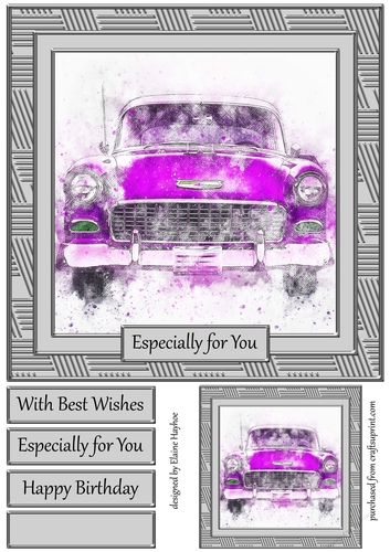 Car 8 8x8 Card Front Topper 