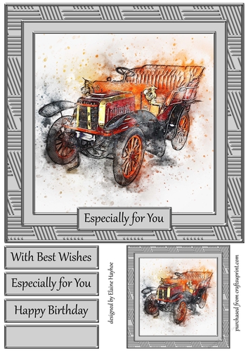 Car 9 8x8 Card Front Topper 