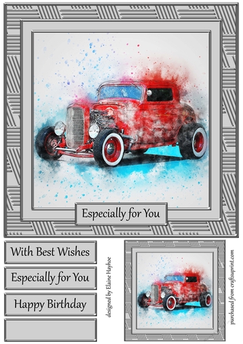 Car 10 8x8 Card Front Topper 