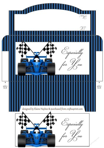 Racing Car Cash Envelope