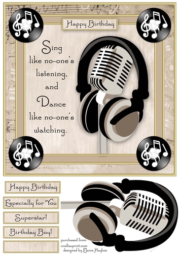 Sing Like Non-ones Listening Card Front Topper